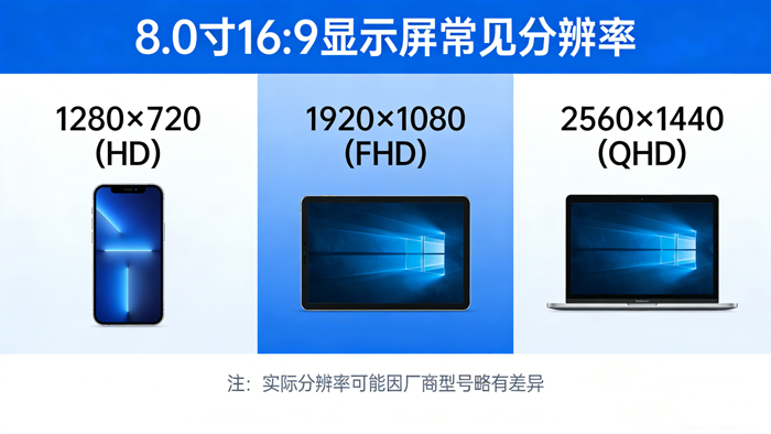 8.0寸显示屏的分辨率有哪些？