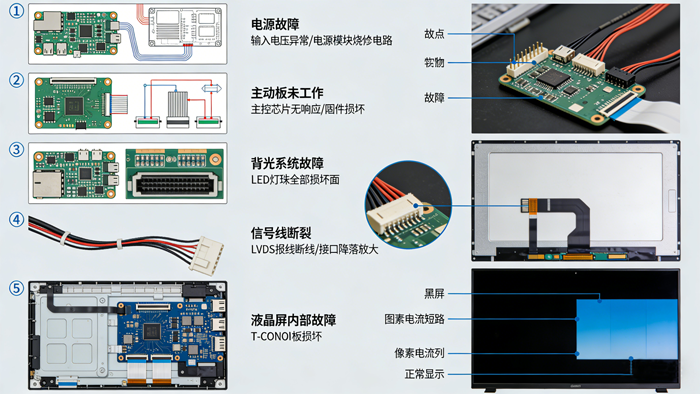 LCD工控液晶屏开机黑屏可能哪些原因导致的？
