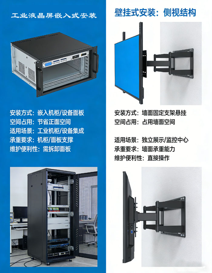 工业液晶屏嵌入式安装和壁挂式成本结构解析