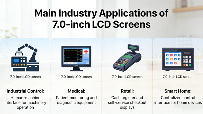 7.0寸液晶屏主要应用在什么行业设备上？
