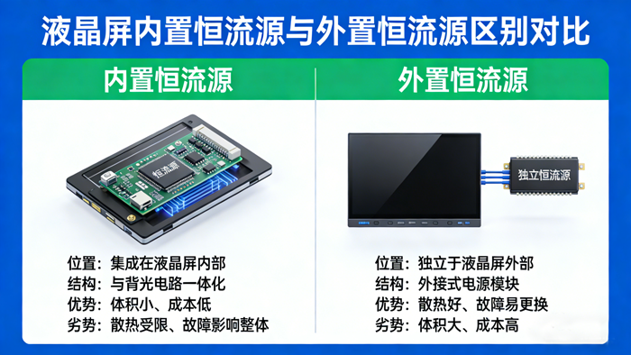液晶屏内置恒流源和外置恒流源有什么区别？