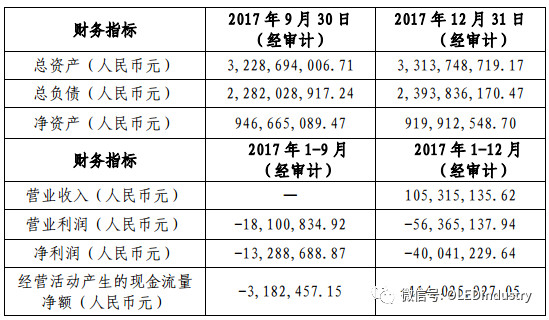 天马有机发光主要财务指标